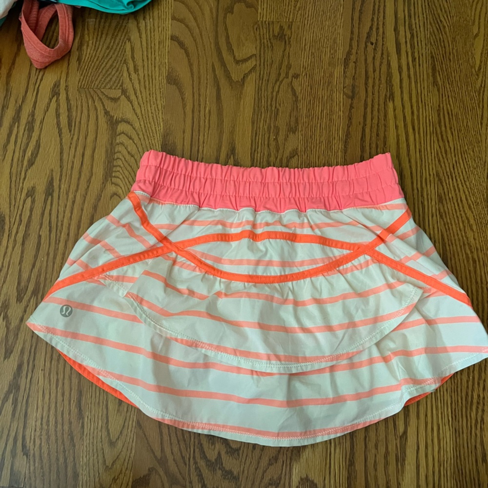 Pink striped lululemon tennis skirt